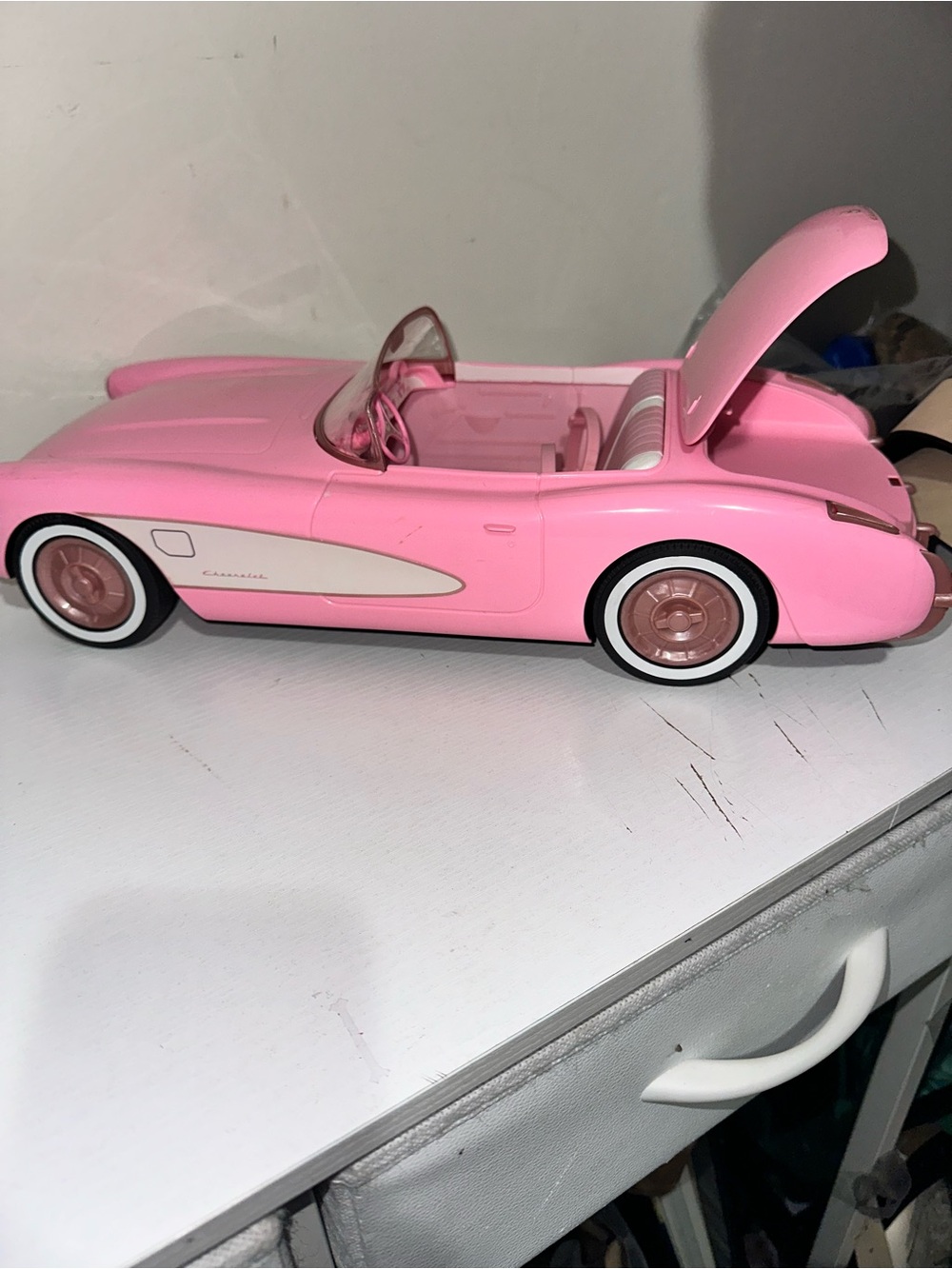 Barbie Hot Wheels RC Pink Chevrolet Corvette Remote Control Toy Car - Picture 4 of 7
